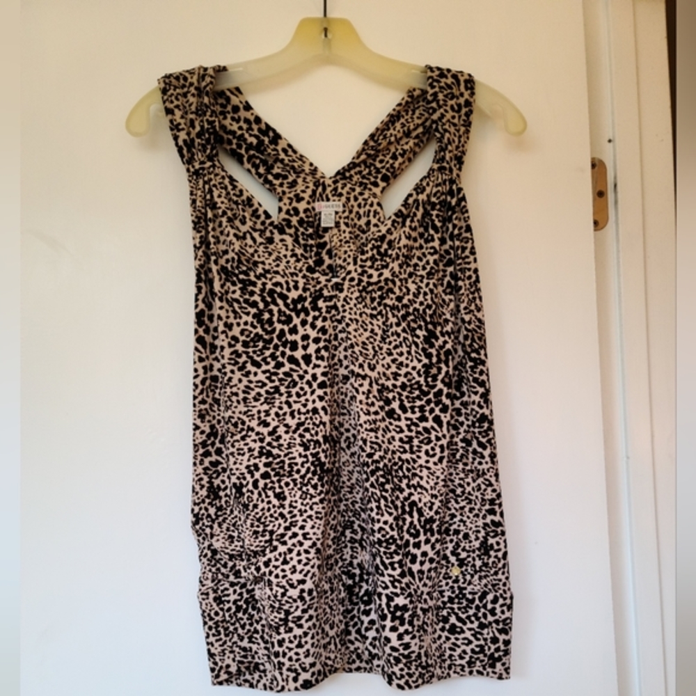 Guess leopard print tank blouse xl